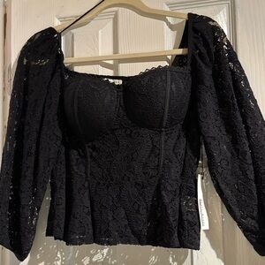 Haute Monde Black Lace Top